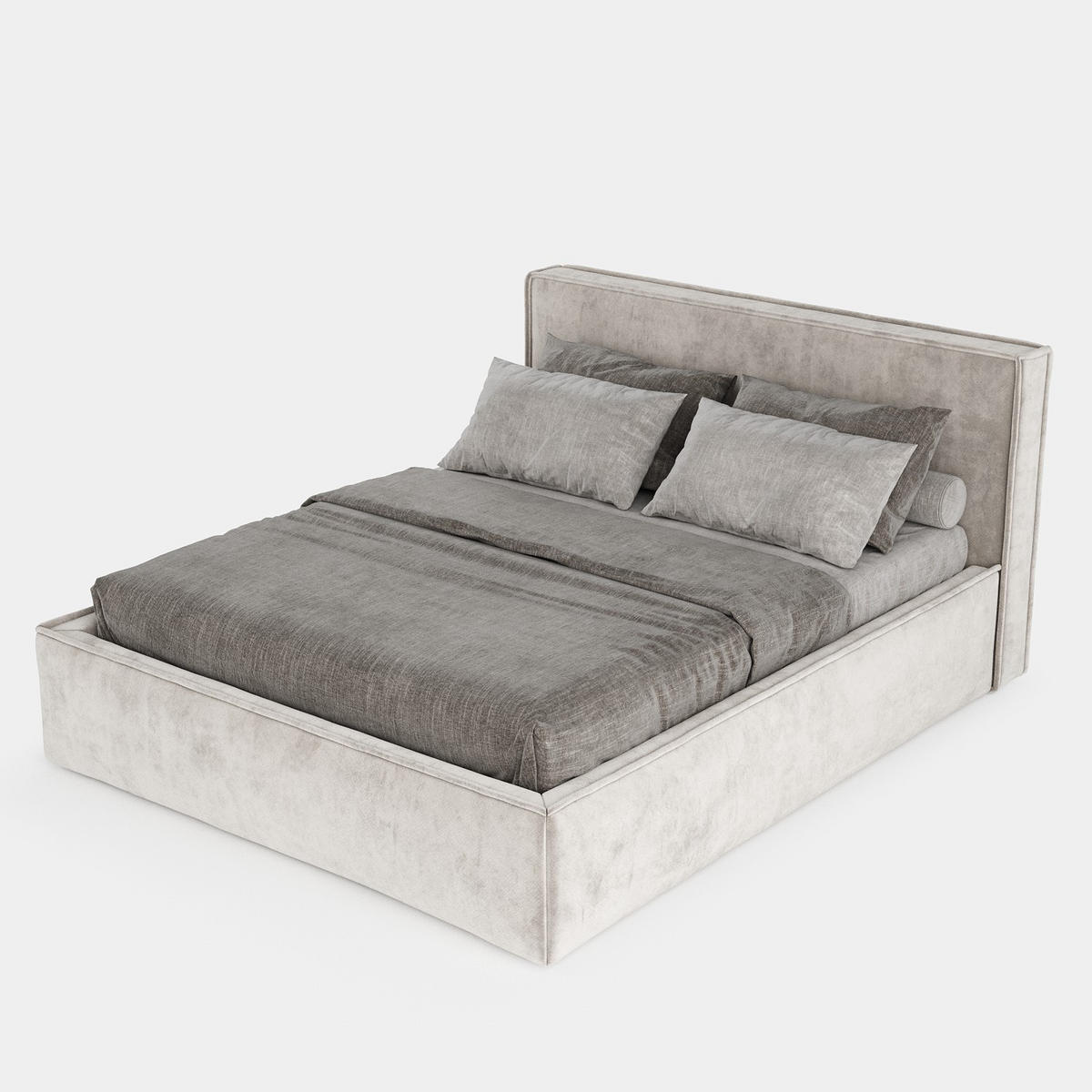 POLSTERBETT Sato mit Stauraum 120/200 cm Hellbeige im Terra NW Stoff - Beige/Schwarz, Holz/Holzwerkstoff (120/200cm) - AltaBeds