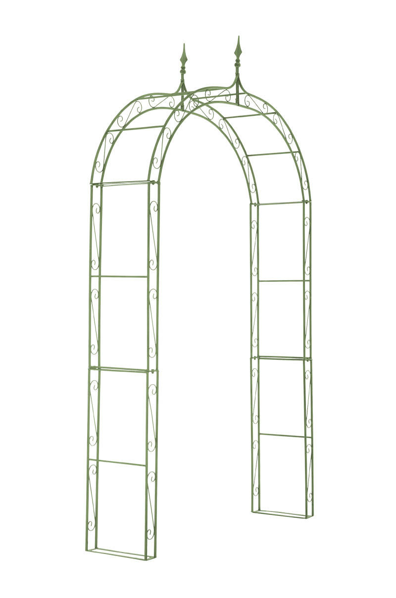 ROSENBOGEN Wismar 147x37x264cm Metall Antik-Grün Rankhilfe - Grün, Metall (147/264/37cm) - DELUKE