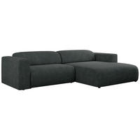 ECKSOFA PASADENA Dunkelgrau Struktur - Rechts Seite - Dunkelgrau/Schwarz, Kunststoff/Textil (180/288cm) - MKS