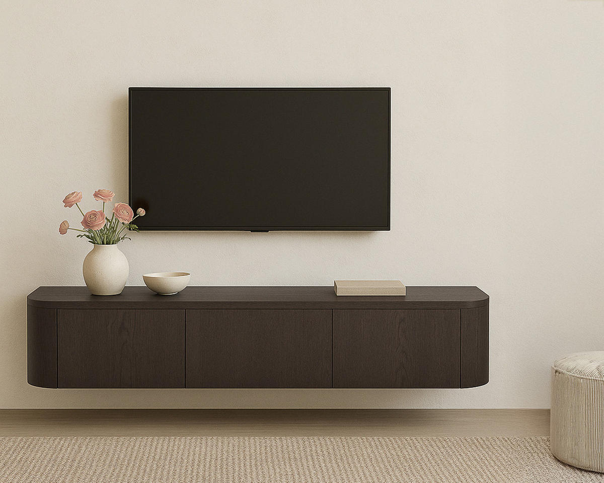 TV-MÖBEL Novero Braun 35/180/33 cm - Dunkelbraun, Holz (180/33/35cm) - Livingfurn
