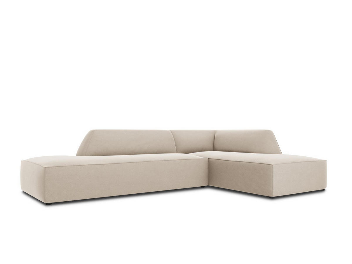 ECKSOFA rechts Ruby aus Samt beige 4 Sitzplätze - Beige, Textil (180/273cm) - Micadoni