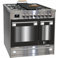 GAS-ELEKTRO-STANDHERD HGE 93201 R Edelstahl - Edelstahlfarben, Metall (90/90/60cm) - Kaiser Küchengeräte