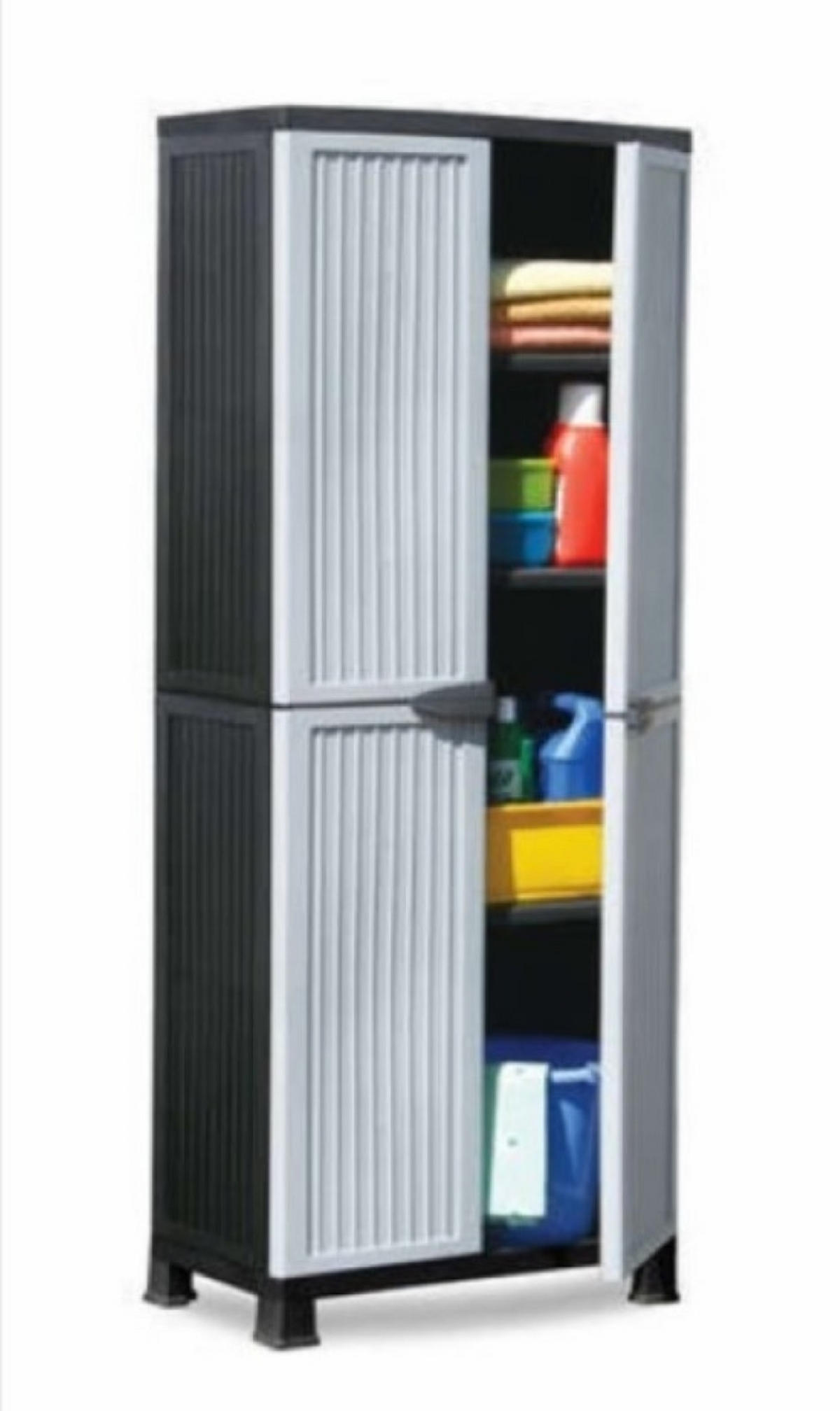 MEHRZWECKSCHRANK , S-free, 3 Einlegeböden, 68x39x171 cm - Schwarz, Kunststoff (68/171/39cm)