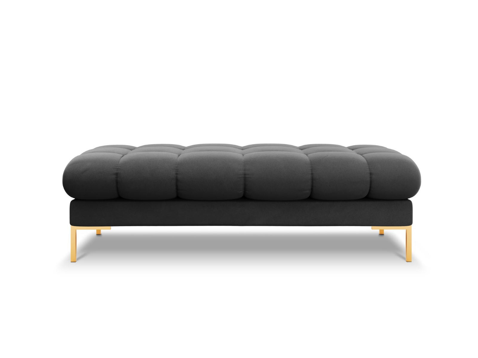 BANK Mamaia aus Samt dunkelgrau 2 Sitzplätze - Dunkelgrau, Textil (133/41/62cm) - Micadoni