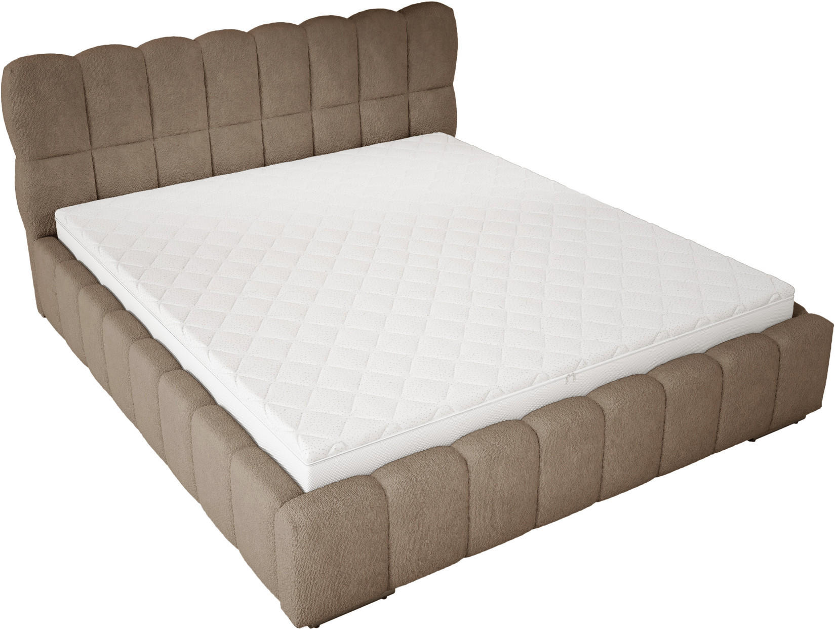 POLSTERBETT 180x200 cm Avilla mit Bettkasten, Lattenrost, Boucle, Braun - Braun, Holz/Textil (180/200cm) - Emporius