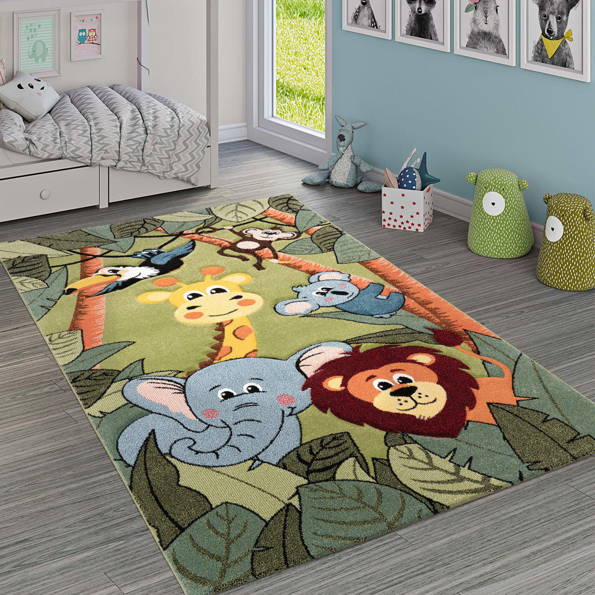 KINDERTEPPICH DIAMOND 638 GRÜN 80X150 - Grün, Kunststoff (80/150cm) - Paco Home