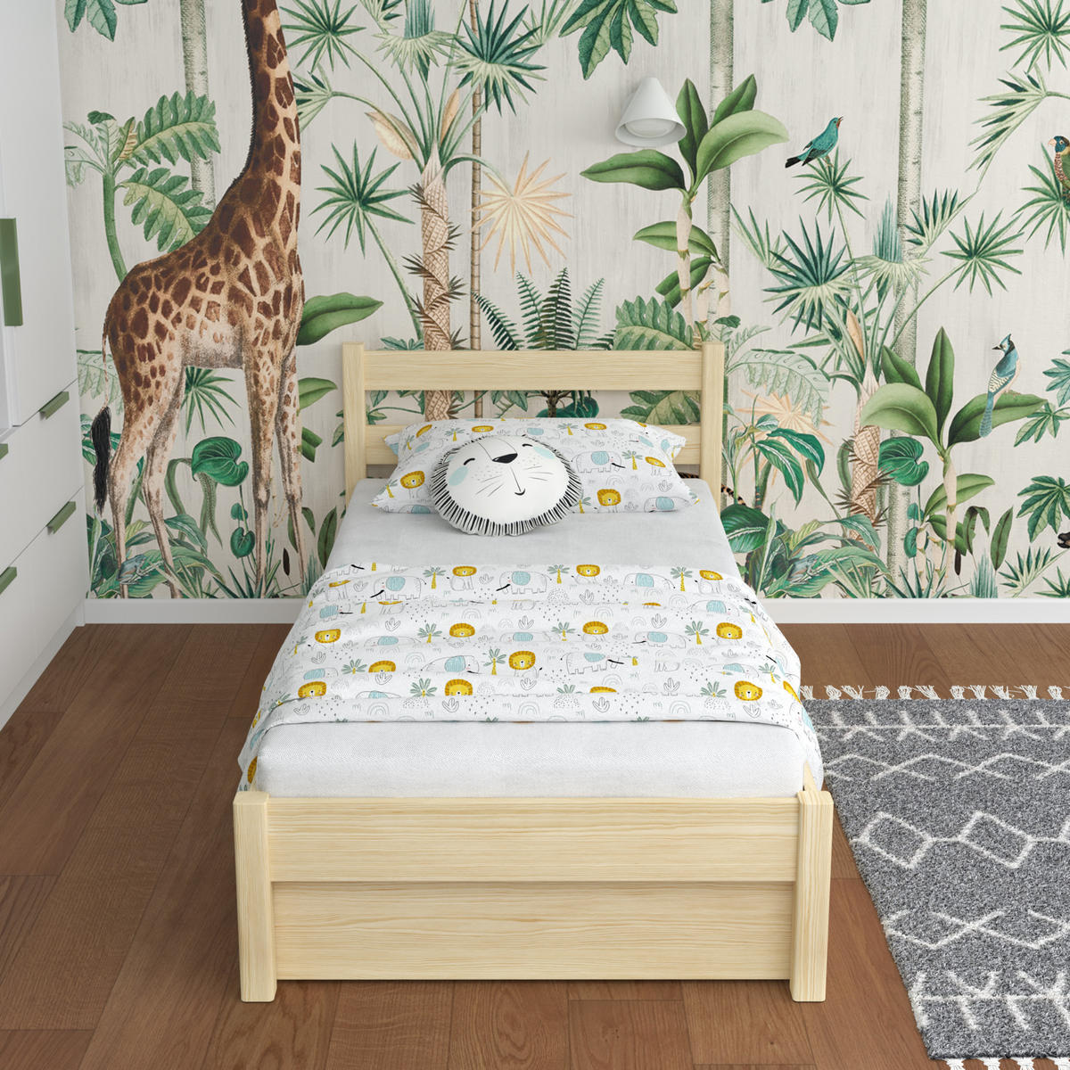 BETT mit Schublade N01 Klare Kiefer 90/190 - Braun, Naturmaterialien/Holz (90/190cm) - N-Wood