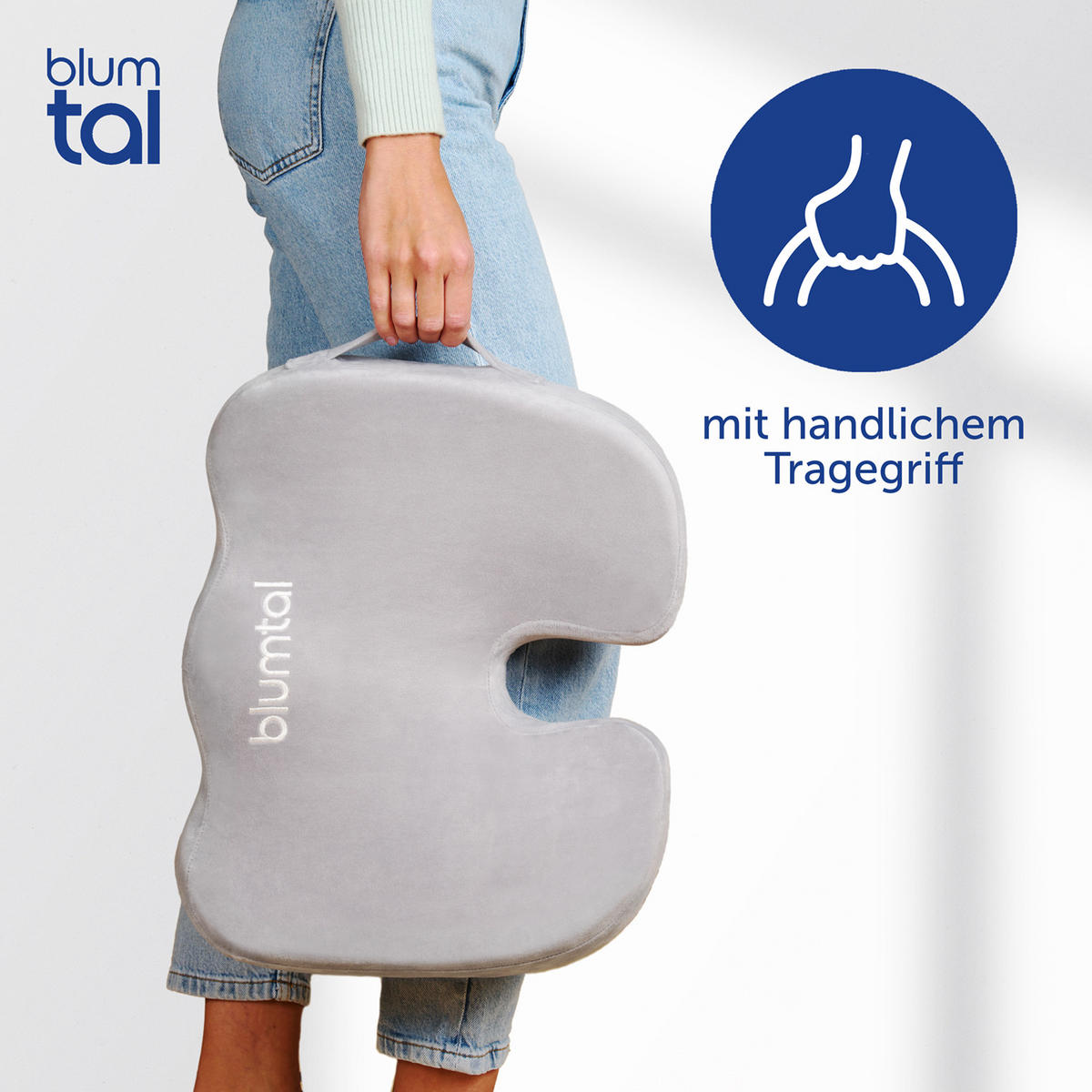 SITZKISSEN Memory Foam medium (70-90 kg), 44/34 cm - Schwarz, Kunststoff (34/44/7cm) - Blumtal