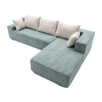 ECKSOFA Luna Salbei Weiß 3-Sitzer Rechts - Salbeigrün, Textil (267/175cm) - COCO Living