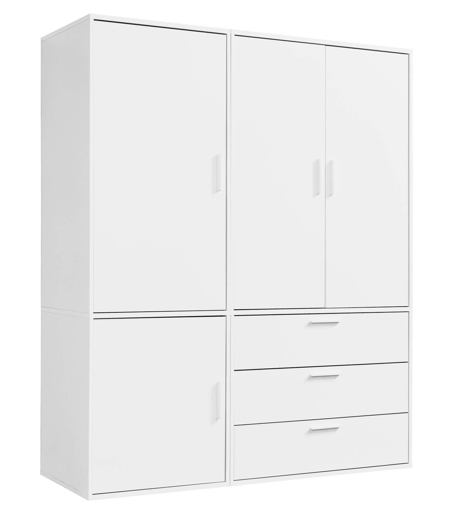 KLEIDERSCHRANK Der Grenzenlose - Weiß, Holzwerkstoff (150/187/58cm) - Mokebo