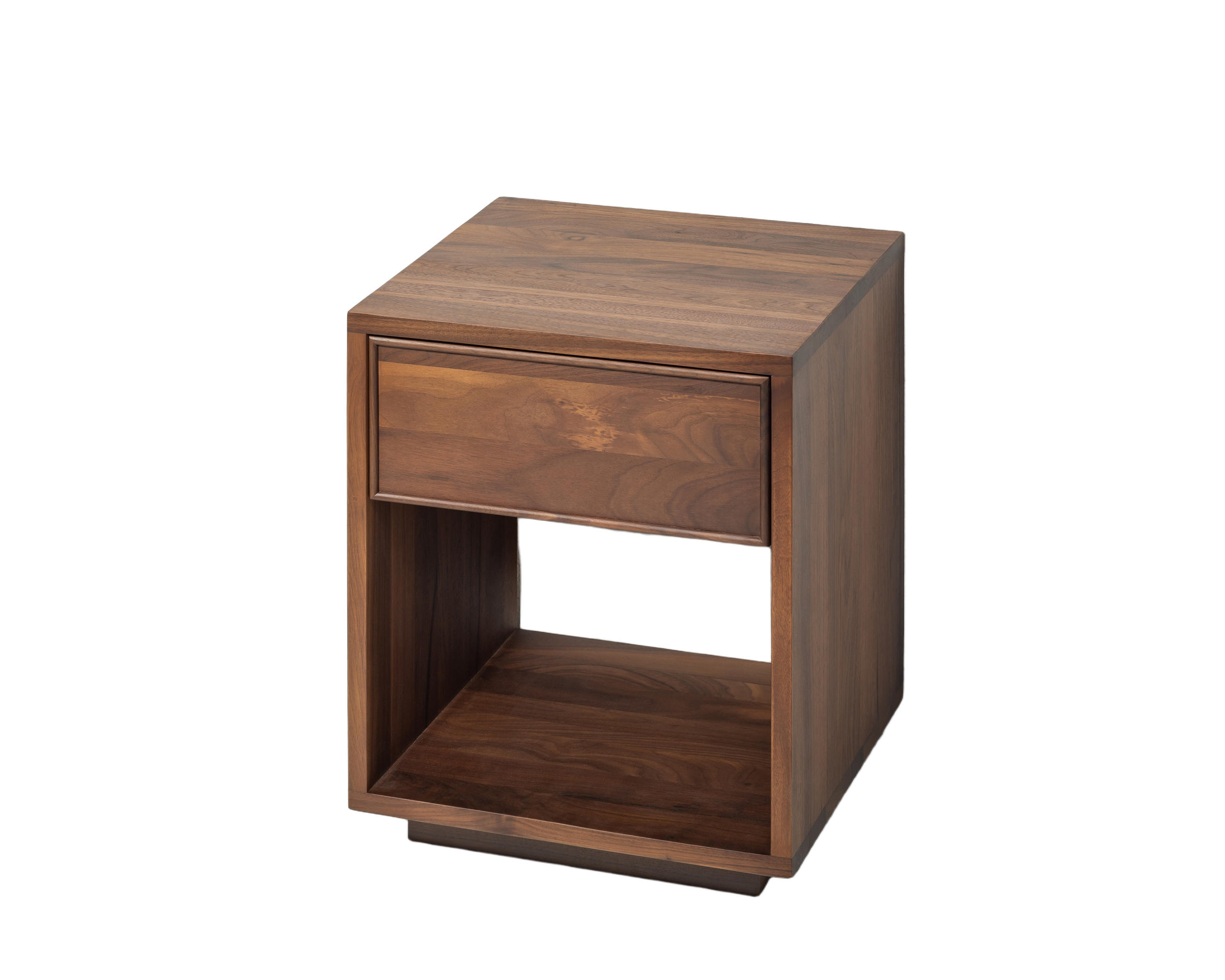 NACHTTISCH Emma 2, Natur massives Walnussholz - Braun, Holz (40/50/38cm) - WOODEK