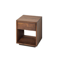 NACHTTISCH Emma 2, Natur massives Walnussholz - Braun, Holz (40/50/38cm) - WOODEK
