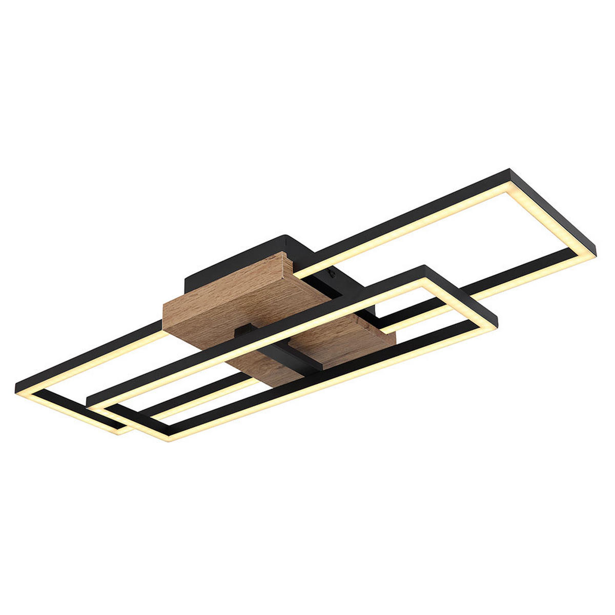 LED DECKENLEUCHTE Kendra Holzoptik Schwarz - Schwarz, Metall (60/15/10cm) - Globo Lighting