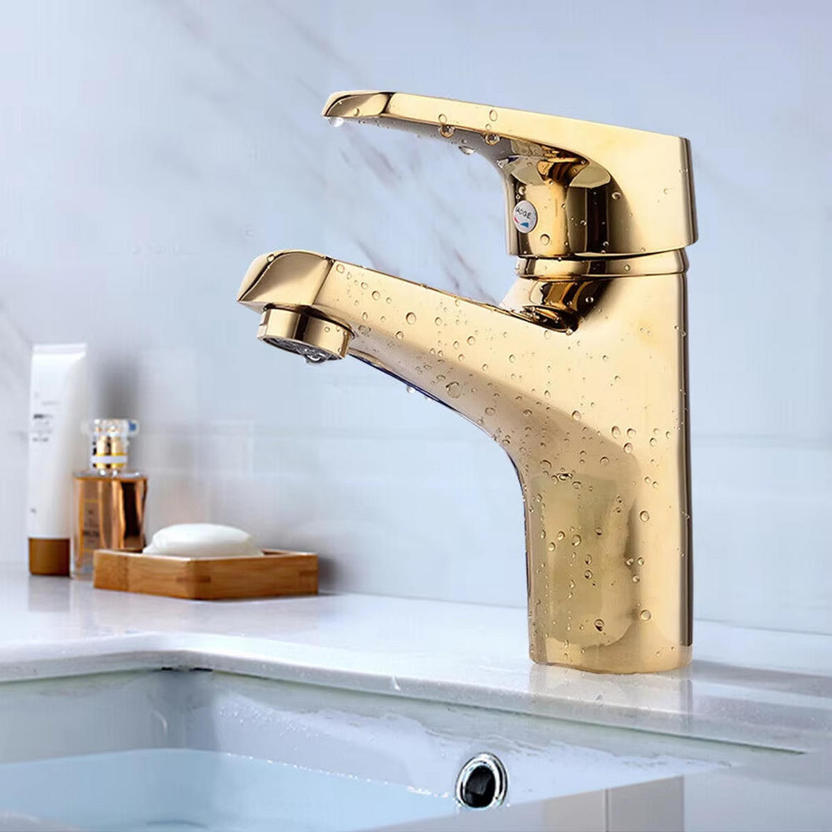 WASCHTISCHARMATUR Gold Einhebelmischer Waschbecken - Goldfarben, Metall (11/14/3.5cm) - Kaket