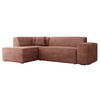 ECKSOFA Lordin Cord, Seite: Links - Schwarz/Rosa, Holz/Textil (267/205cm) - MIRJAN24