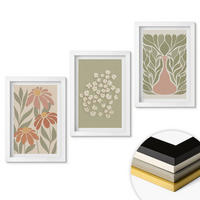 WANDBILDER 3er-Set - 20x30 cm Weißer Rahmen - Florale Boho-Muster - Weiß, Kunststoff (20/30cm) - ArtPrintCave