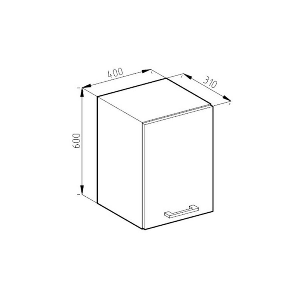 HÄNGESCHRANK R-Line Anthrazit Hochglanz 40 cm - Anthrazit/Eiche Wotan, Holzwerkstoff (40/60/31cm) - Vicco
