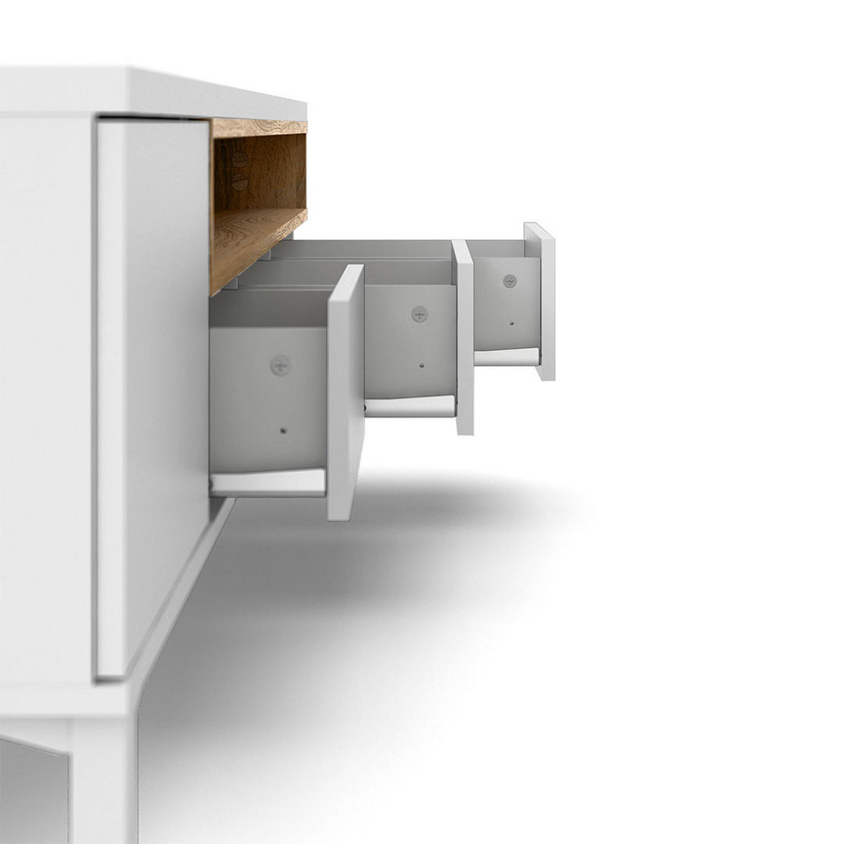 TV-MÖBEL, Roomers, Weiß, Holzwerkstoff, 156 x 49 x 49 cm - Weiß, Holzwerkstoff (156/49/49cm) - ebuy24
