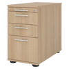 STANDCONTAINER - mit Hängeregistratur 80/42,8/72 cm in Eichefarben Relinggriff (Kunststoff) - Eichefarben, Holzwerkstoff (42.8/72/80cm) - bümö