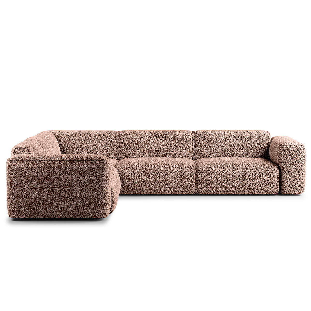 ECKSOFA mit Rundecke - Mauve/Schwarz, Kunststoff/Textil (325/260cm) - home24