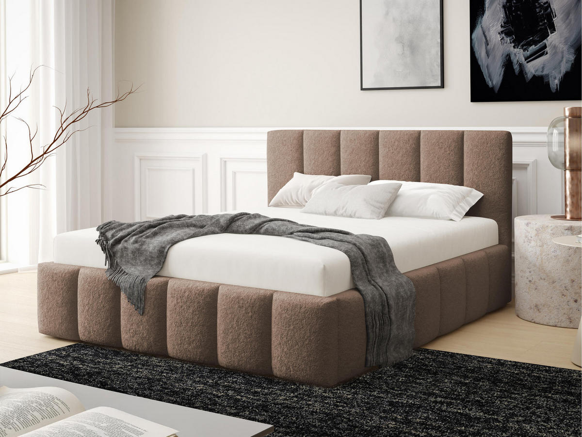 POLSTERBETT Lunaro - Braun, Holz/Textil (160/200cm) - MIRJAN24