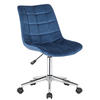 DREHSTUHL Samt blau - Blau, Textil/Metall (46/81/62cm) - CLP