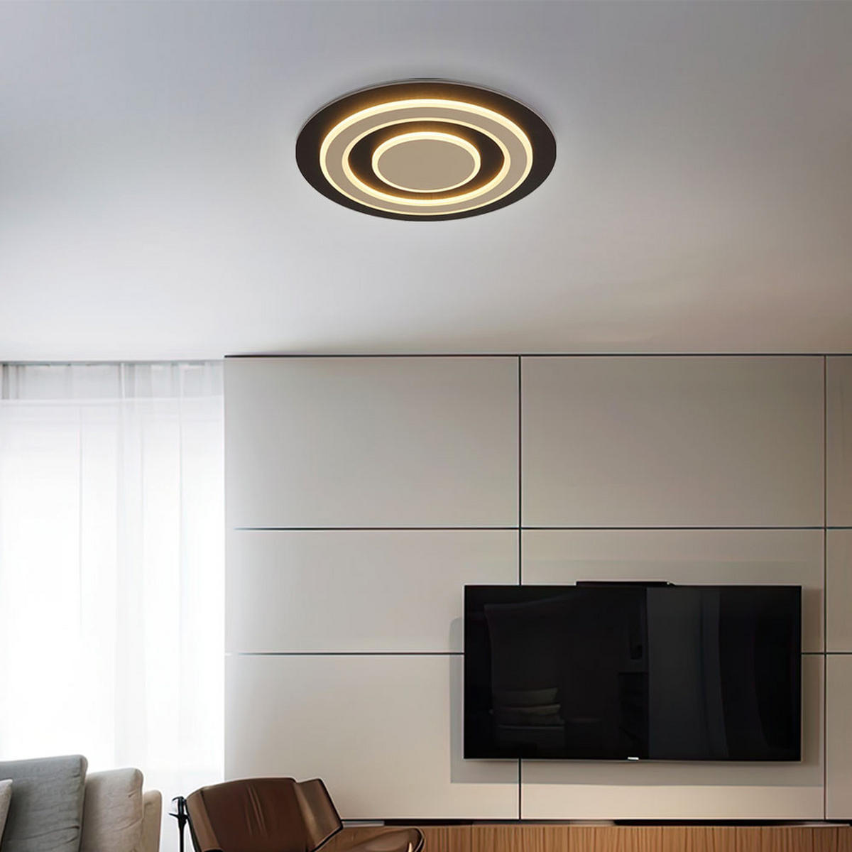 LED DECKENLEUCHTE Metall Champagner - Champagner, Metall (48/48/6.2cm) - Globo Lighting