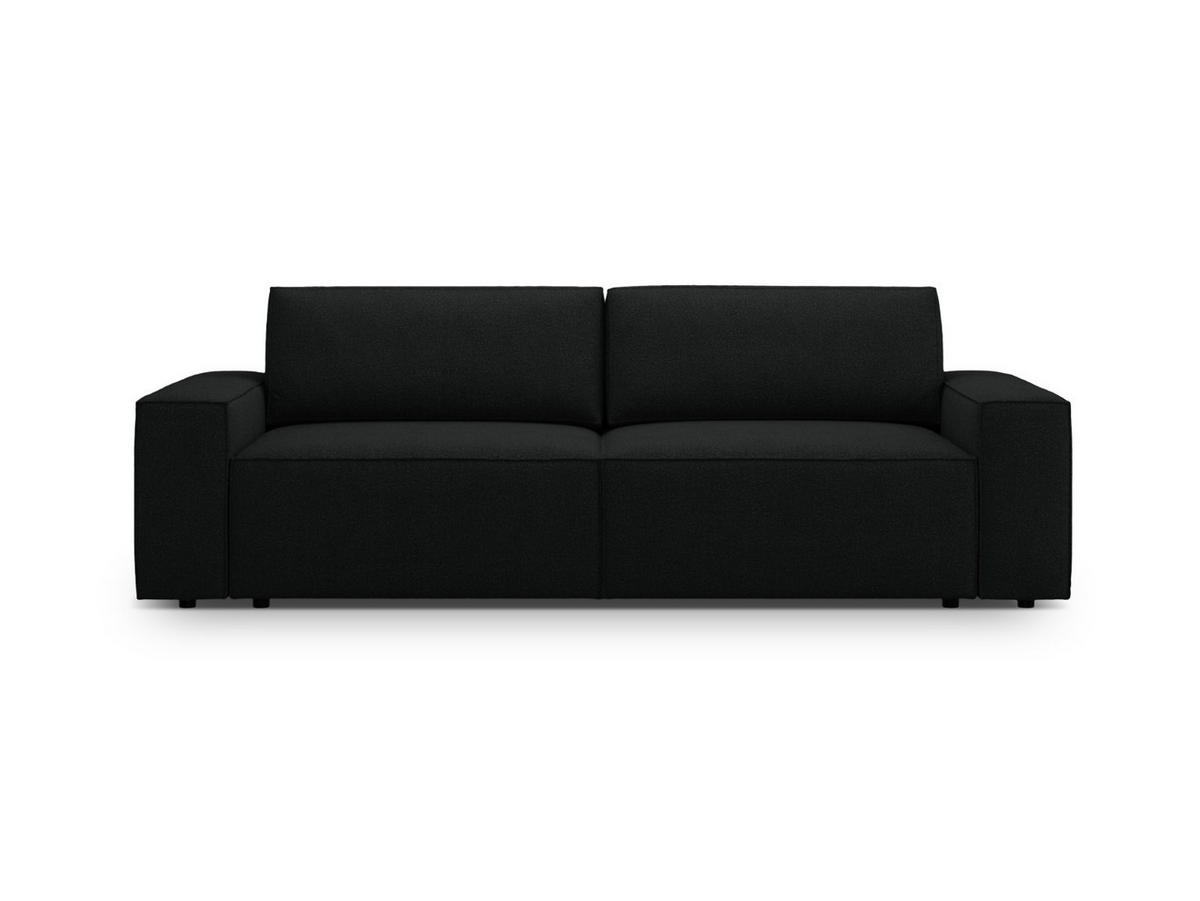 SOFA ausklappbar mit Bettkasten Jodie aus Boucle schwarz 3 Sitzplätze - Schwarz, Textil (107/86/247cm) - Micadoni