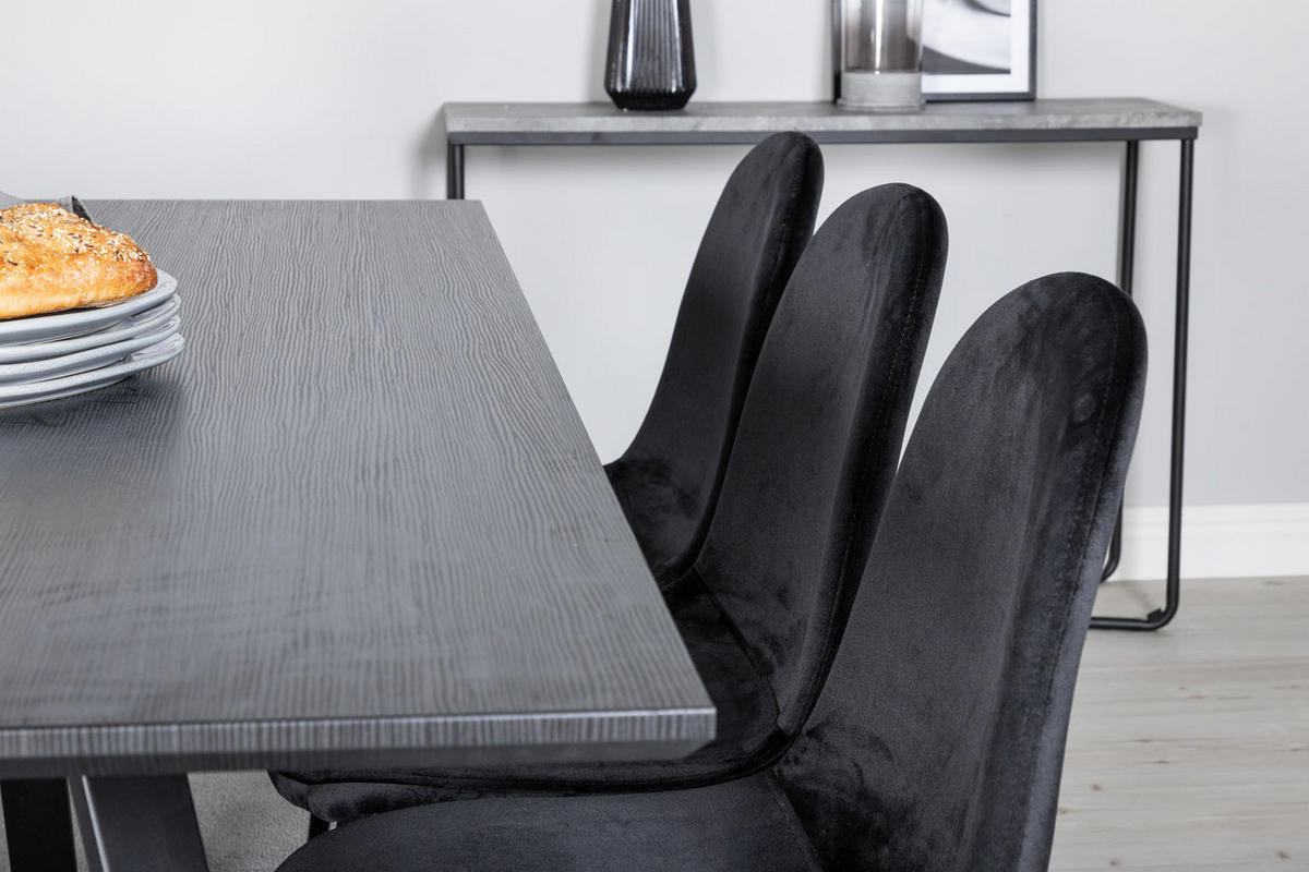 TISCHGRUPPE Schwarz - Schwarz, Holzwerkstoff (90/75/180cm) - ebuy24