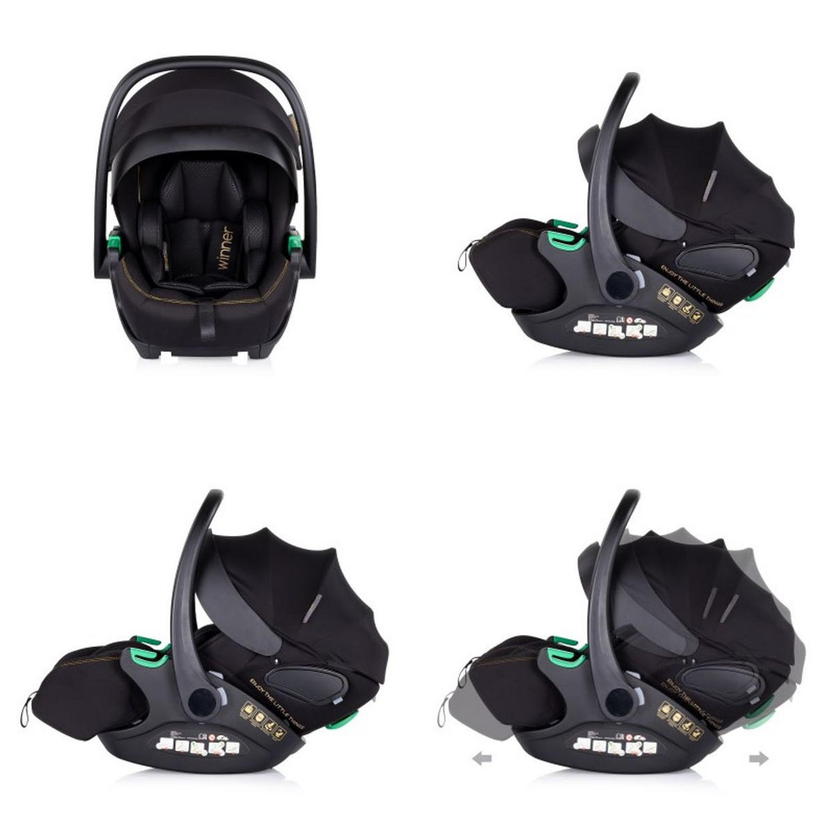 BABYSCHALE SET Isofix-Station Winner i-Size schwarz Winner i-Size (40-87cm) Gruppe 0+ - Schwarz, Kunststoff (45/40/70cm) - Chipolino