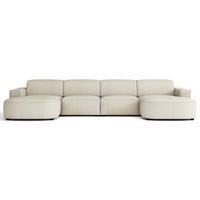 SEDACÍ SOUPRAVA Sallmo ve tvaru U, třímístná, univerzální, 374 cm - černá/krémová, textil/plast (374/70/166cm) - Selsey