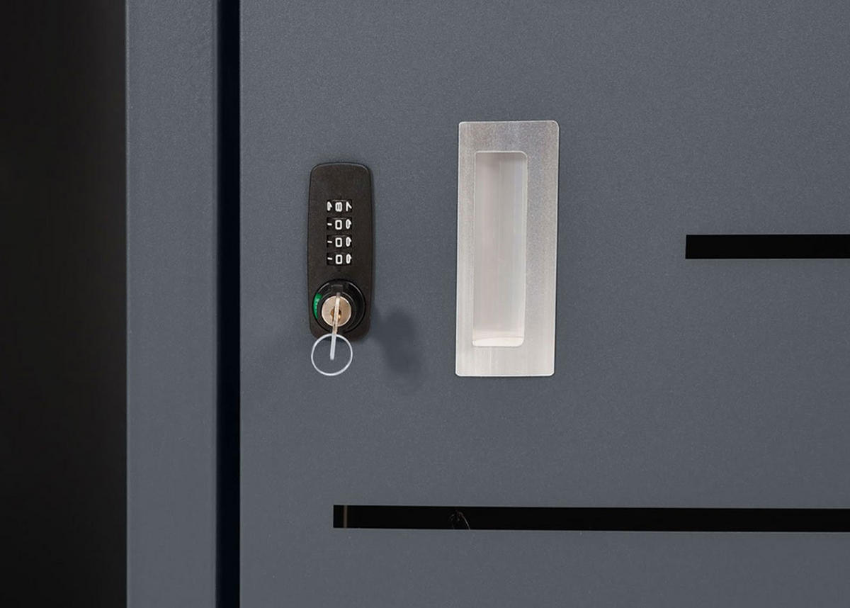 MÜLLTONNENBOX 1er mit Brennholzlager 125x130x80cm 1erweiterbar Metall 45kg Anthrazit - Anthrazit, Metall (130/125/80cm) - PROREGAL