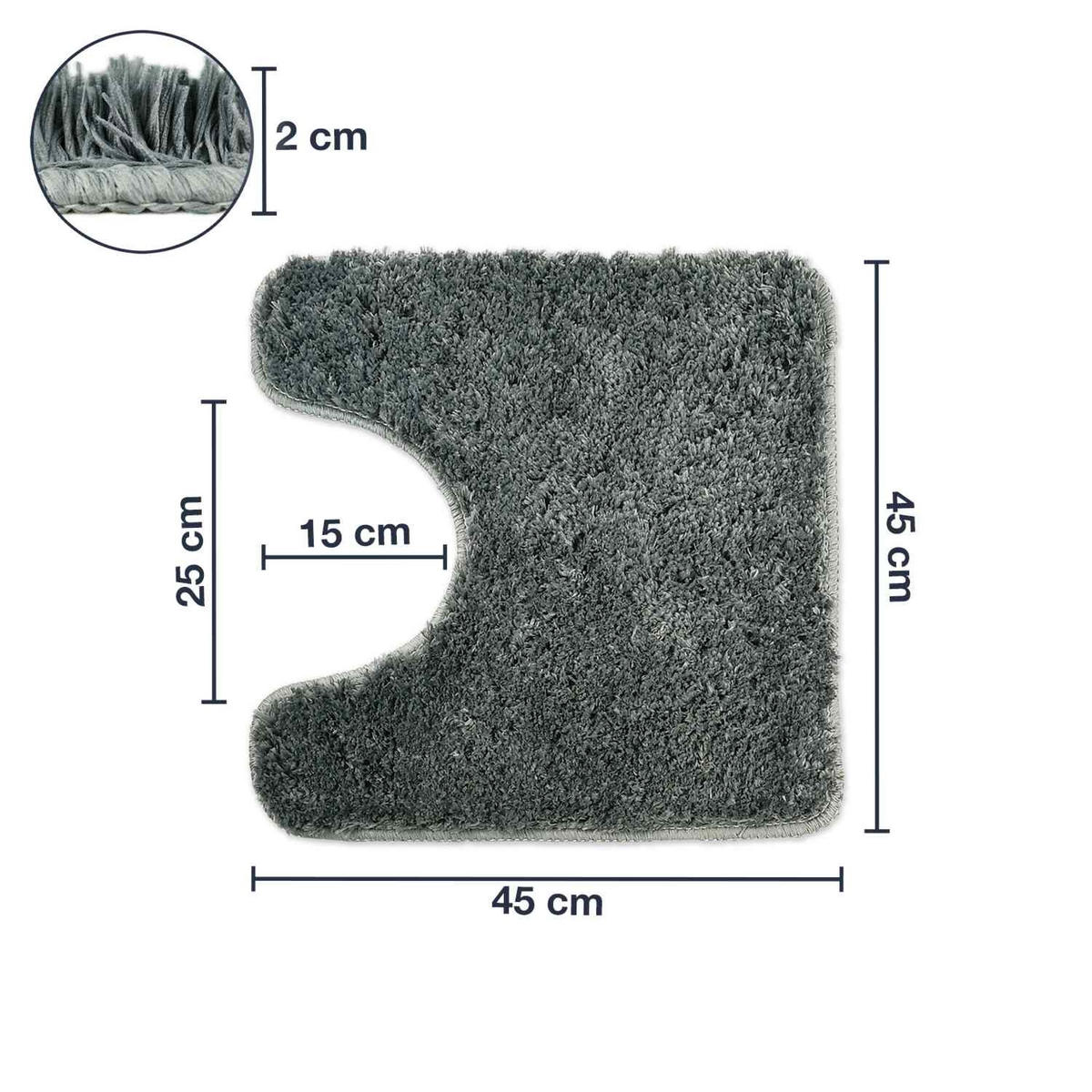 BADEMATTE MIT WC AUSSCHNITT Florenz - Grau, Textil (45/45cm) - WohnDirect