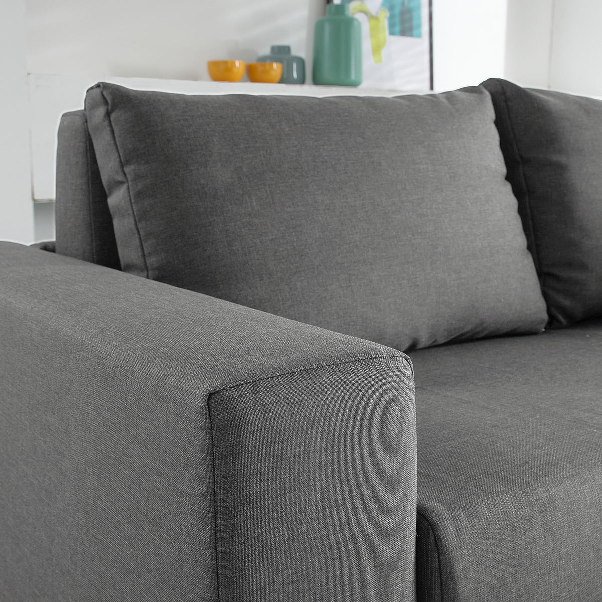 SCHLAFSOFA - Silberfarben/Grau, Textil (193/90/90cm) - home24