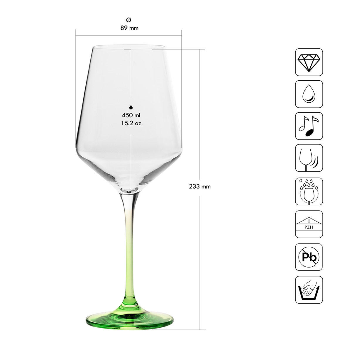 WEINGLÄSER 4er-Set 450 ML - Multicolor, Glas (0.39L) - Krosno Glass