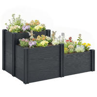 HOCHBEET 3-Stufig DE-12307 modulares Stecksystem, 120/80/64 cm Grau - Grau, Kunststoff (120/64/80cm) - ComfortXL
