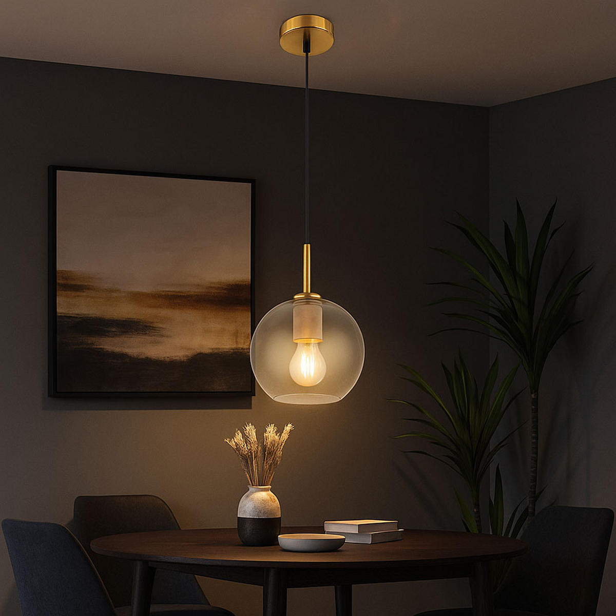 HÄNGELEUCHTE Metall Glas Klar - Klar, Glas (20/20/120cm) - Globo Lighting