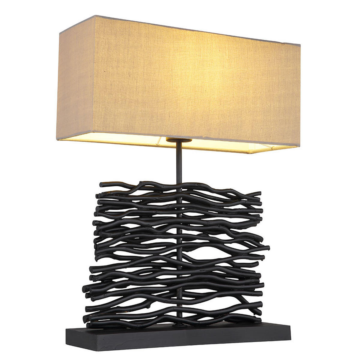 LED TISCHLEUCHTE Holz Grau - Grau, Holz (40/15/50cm) - Globo Lighting