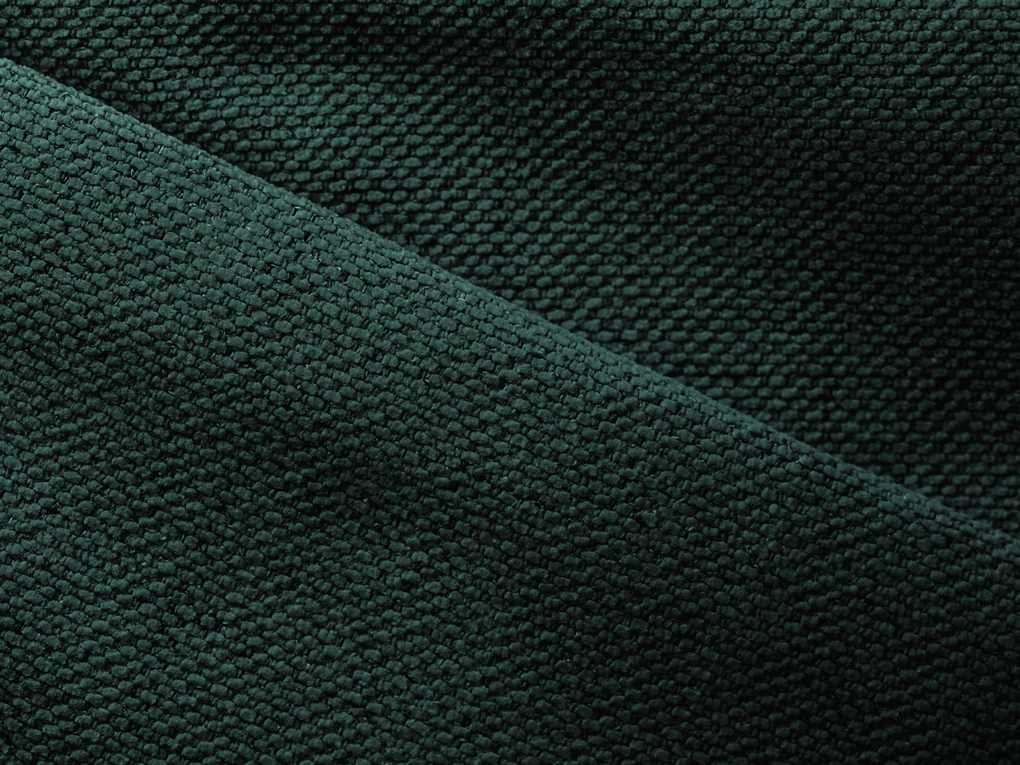 ECKSOFA mit Schlaffunktion Strukturstoff Stoff Grün - Dunkelgrün/Schwarz, Holz/Textil (162/236cm) - Makamii