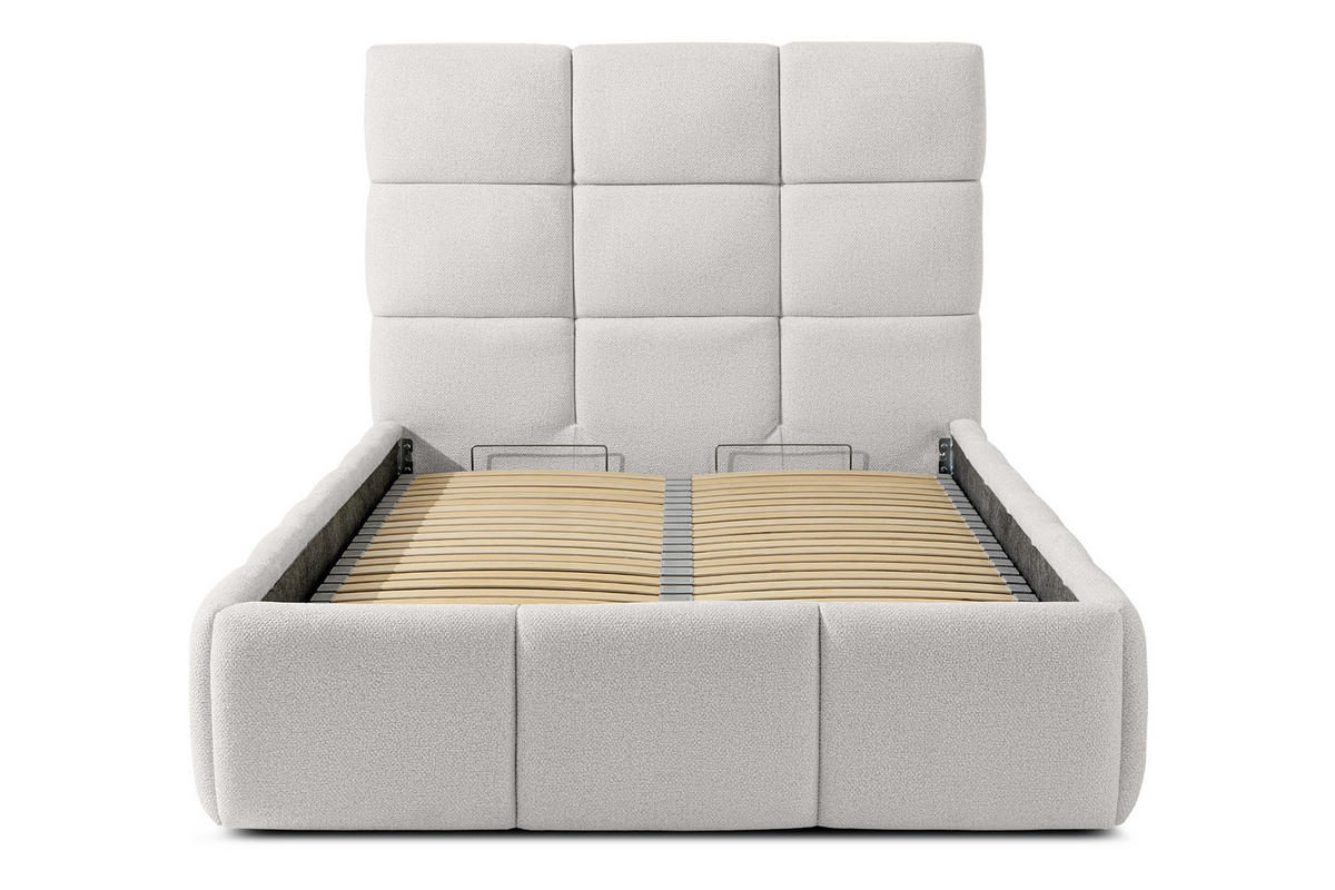 POLSTERBETT ALTOS Einzelbett, Bouclé, weiß - Weiß, Holz/Holzwerkstoff (120/200cm) - KONSIMO®