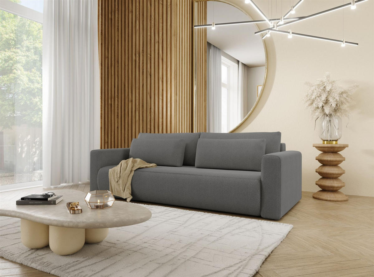 SOFA Schlafsofa Chaira - Grau, Holzwerkstoff/Textil (238/85/103cm) - Fun Möbel