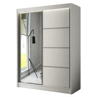 SCHRANK Weiß PAKO Schiebetür Mit Spiegel 120 cm 120x61x215 cm - Weiß, Holzwerkstoff (120/215/61cm) - Sepro Meble