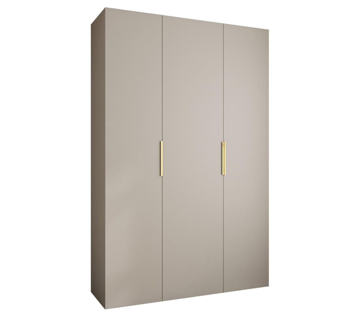 DREHTÜRENSCHRANK 245,5/160/40 3-türig - Kaschmir/Goldfarben, Holz/Metall (160/245.5/40cm) - Abiks Möbel