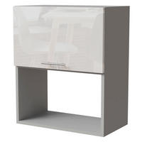 MIKROWELLENUMBAUSCHRANK Essen W2MK/60 Weiß Hochglanz / Grau Matt 60 / 32,5 / 72cm - Weiß Hochglanz/Grau, Holz/Holzwerkstoff (60/32.5/72cm) - Feldmann-Wohnen