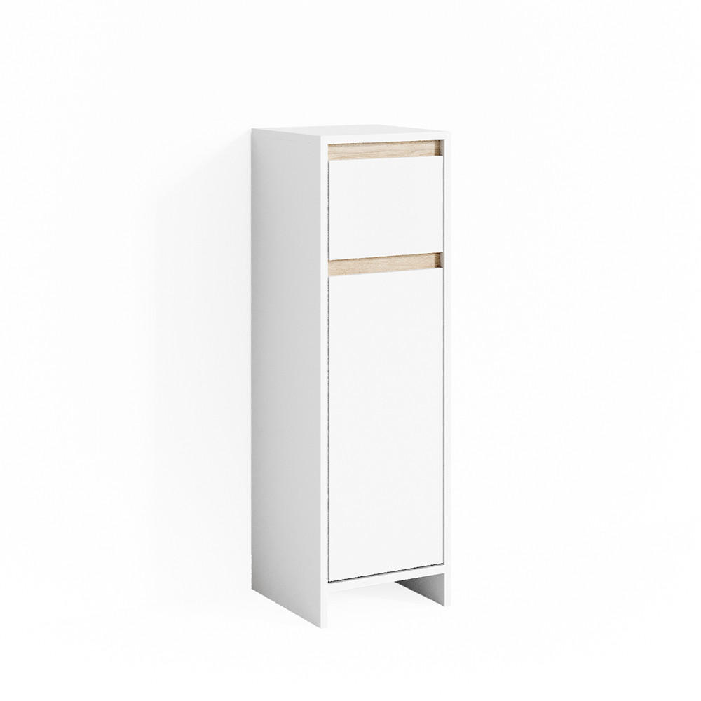 MIDISCHRANK Emma Weiß/Sonoma 30 x 95 cm - Weiß/Sonoma Eiche, Holzwerkstoff (30/95/30cm) - Vicco