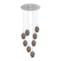 GALERIELEUCHTE Echos 8-flammig Rauch Ø 18cm - Anthrazit/Weiß, Glas (18/18/20cm) - s.luce