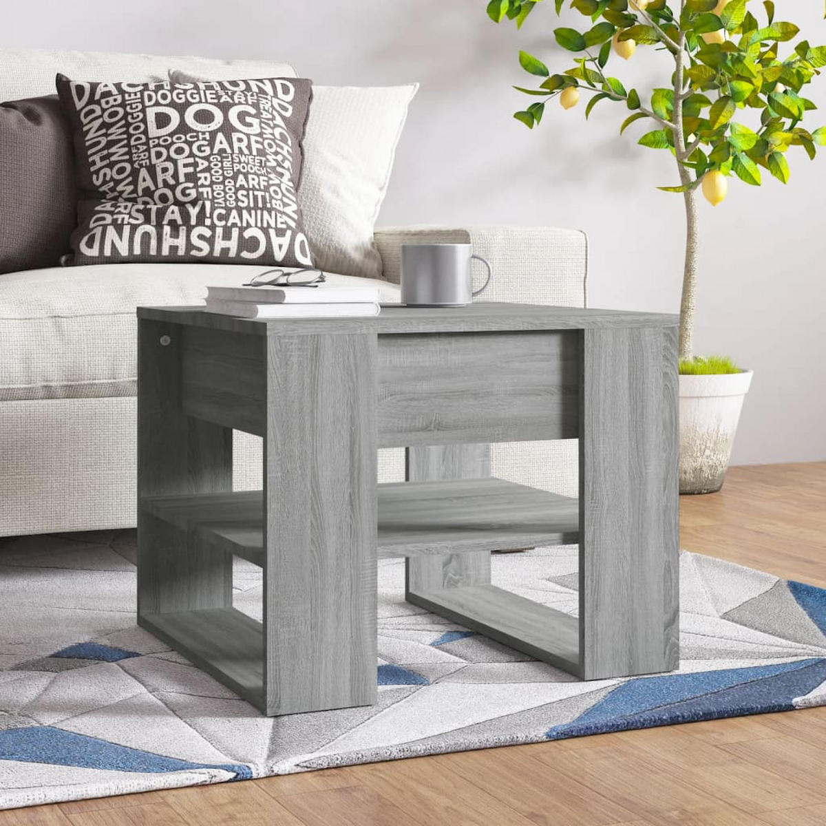 COUCHTISCH Grau Sonoma 55,5x55x45 cm Holzwerkstoff - Grau, Holzwerkstoff (55.5/55/45cm) - furnicato