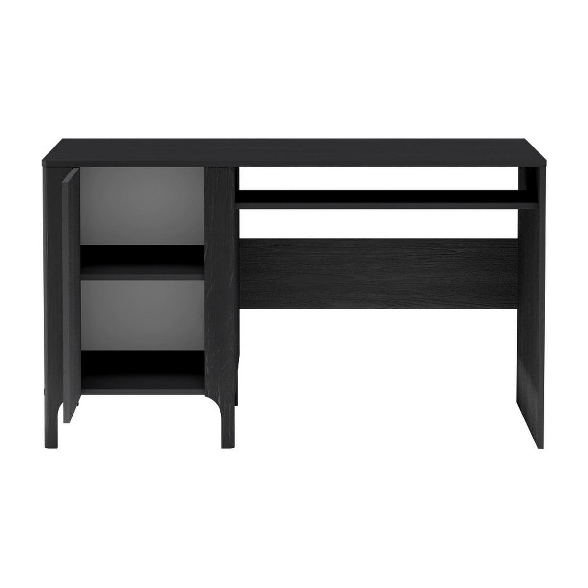 SCHREIBTISCH Malumi MM-9 135 x 60 x 77,5 cm Schwarz Paintflow - Schwarz, Holzwerkstoff (60/135/77.5cm) - Koseto