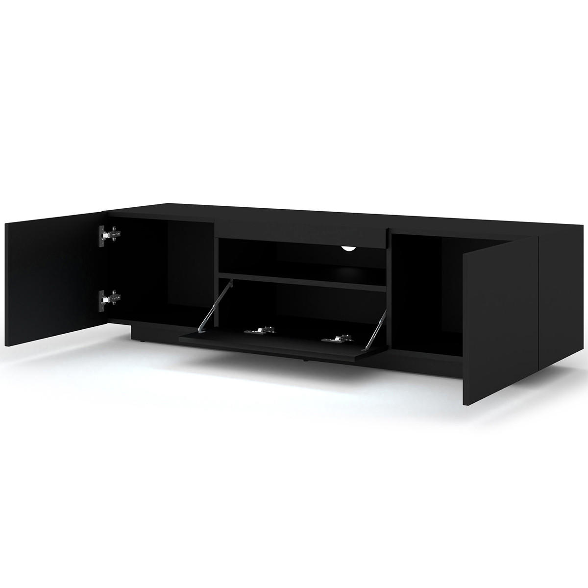 TV-MÖBEL Aurus Schwarz - Schwarz, Holzwerkstoff (150/36/37cm) - Petits-meubles