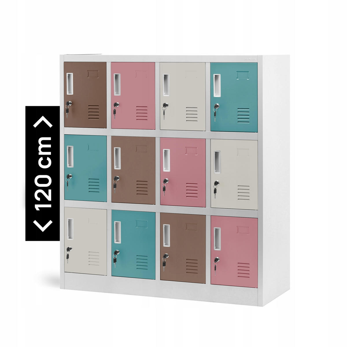 SCHLIESSFACHSCHRANK OLA - Grau, Metall (109/120/45cm) - Jan Nowak